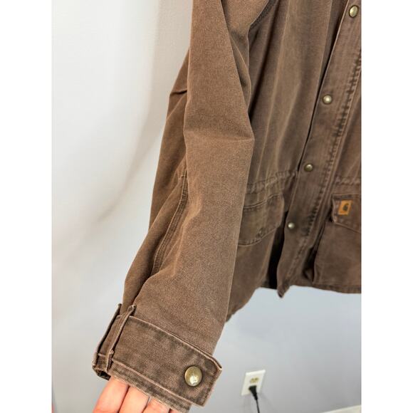 Vintage Carhartt Chore Coat Mens L Blanket Lined Barn Jacket Brown Outdoor - Picture 4 of 11
